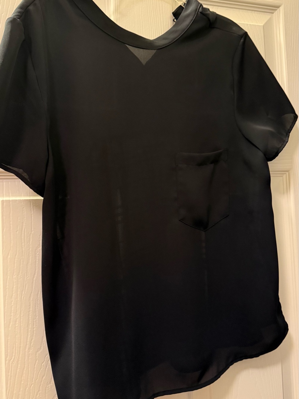 Black Short-Sleeve Pocket Shirt - Women’s
